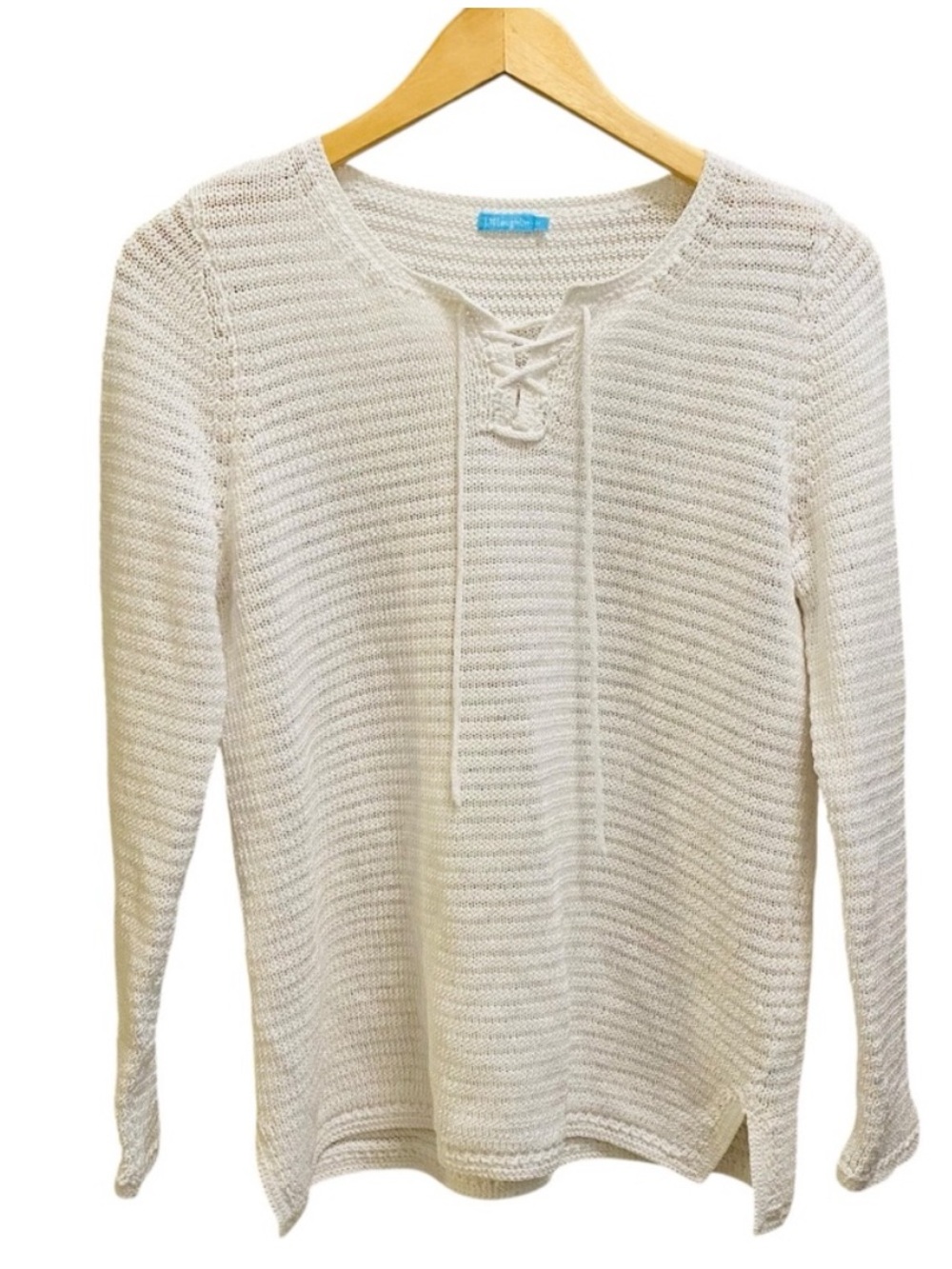 J. McLaughlin Open Knit Lace Up Sweater
